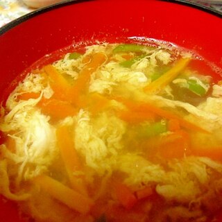 野菜と卵の中華風スープ